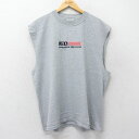 【中古】古着 ビンテージ ヴィンテージ ノースリーブTシャツ メンズ 00年代 00s USAロゴ バージニアビーチ 刺繍 大きいサイズ 2L LL ビッグシル...