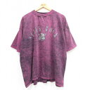 【中古】古着 半袖 ビンテージ ヴィンテージTシャツ メンズ 90年代 90s SLICK ROCK 自転車 大きいサイズ 2L LL ビッグシルエット ゆったり ビッグサイズ オーバーサイズ コットン クルーネック 丸首 USA製 アメリカ製 紫 パープル XLサイズ 中古 | 春夏 夏物