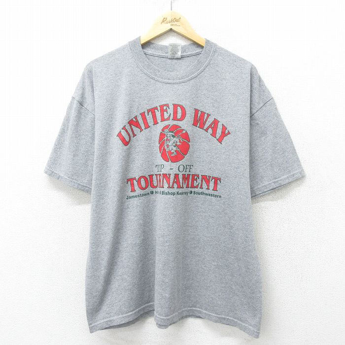 【中古】古着 ジャージーズ 半袖 ビンテージ ヴィンテージTシャツ メンズ 00年代 00s インディアン 大きいサイズ 2L LL ビッグシルエット ゆったり ビッグサイズ オーバーサイズ クルーネック 丸首 グレー 霜降り XLサイズ 中古 | 春夏 夏物 夏服 ヴィンテー 5OF