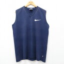 【中古】古着 ナイキ NIKE ノースリーブ ビンテージ ヴィンテージTシャツ メンズ 90年代 90s ビッグロゴ コットン Vネック USA製 アメリカ製 ...