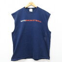 【中古】古着 ナイキ NIKE ノースリーブ ビンテージ ヴィンテージTシャツ メンズ 90年代 90s バスケットボール ワンポイントロゴ 大きいサイズ 2L...