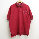 【中古】古着 チャンピオン champion 半袖 ポロシャツ メンズ 00年代 00s ヴィラノーバ 大学 ヘリンボーン 大きいサイズ 2L LL ビッグシルエット ゆったり ビッグサイズ オーバーサイズ コットン 赤他 レッド XLサイズ 中古 トップス | 春夏 春物 春服 夏物 5OF(4)