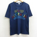 【中古】古着 半袖 ビンテージ ヴィンテージTシャツ メンズ 90年代 90s オーストラリア スマイル クルーネック 丸首 紺 ネイビー Mサイズ 中古 | 春夏 夏物 夏服 ヴィンテージTシャツ メンズファッション カットソー ティーシャツ ティシャツ メンズTシャツ 5OF