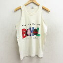 【中古】古着 ビンテージ ヴィンテージ タンクトップ メンズ 90年代 90s BHL イモ クルーネック 丸首 白 ホワイト Mサイズ 中古 春夏 夏物 夏服...
