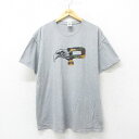 【中古】古着 半袖 ビンテージ ヴィンテージTシャツ メンズ 00年代 00s 鳥 大きいサイズ 2L LL ビッグシルエット ゆったり ビッグサイズ オーバーサイズ クルーネック 丸首 グレー 霜降り XLサイズ 中古 | 春夏 夏物 夏服 ヴィンテージTシャツ メンズファッシ 5OF(4)