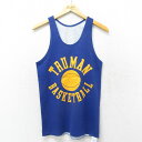 【中古】古着 ラッセル ビンテージ ヴィンテージ タンクトップ メンズ 80年代 80s バスケットボール クルーネック 丸首 USA製 アメリカ製 紺 ネイビ...
