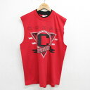 【中古】古着 ノースリーブ ビンテージ ヴィンテージTシャツ メンズ 90年代 90s COZAD コットン クルーネック 丸首 USA製 アメリカ製 赤 レッ...