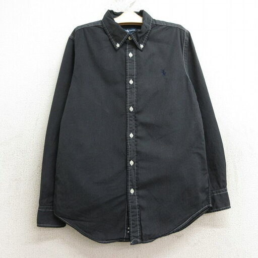 【中古】古着 ラルフローレン Ralph Lauren 長袖 ブランドシャツ キッズ ボーイズ 子供服 ワンポイントロゴ コットン ボタンダウン 黒 ブラック | 春夏 春物 春服 秋冬 秋物 秋服 女の子 子ども服 こども服 カジュアル ファッション おしゃれ かわいい 5OF 【中古】古着 ラルフローレン Ralph Lauren 長袖 ブランドシャツ キッズ ボーイズ 子供服 ワンポイントロゴ コットン ボタンダウン 黒 ブラック | 春夏 春物 春服 秋冬 秋物 秋服 女の子 子ども服 こども服 カジュアル ファッション おしゃれ かわいい 5OF
