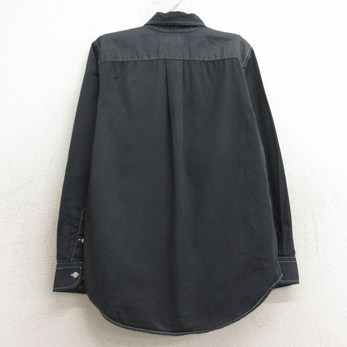 【中古】古着 ラルフローレン 長袖シャツ キッズ ボーイズ 黒 Ralph Lauren コット...