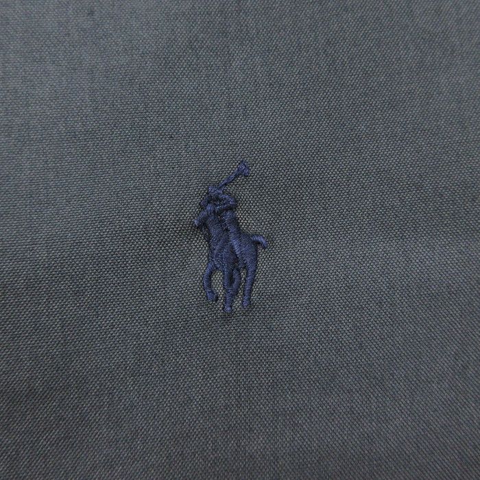 【中古】古着 ラルフローレン 長袖シャツ キッズ ボーイズ 黒 Ralph Lauren コット...
