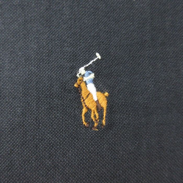 【中古】古着 ラルフローレン Ralph Lauren 90s 長袖シャツ キッズ ボーイズ 黒 オ...