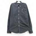 【中古】古着 ラルフローレン Ralph Lauren 長袖 ブランドシャツ キッズ ボーイズ 子供服 ワンポイントロゴ オックスフォード コットン ボタンダウ...