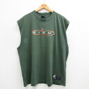 【中古】古着 スターター STARTER ビンテージ ヴィンテージ ノースリーブTシャツ メンズ 00年代 00s マイアミ 刺繍 大きいサイズ 2L LL ビ...