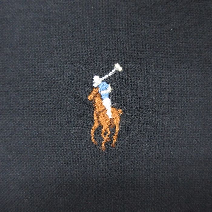 【中古】古着 ラルフローレン Ralph Lauren 長袖シャツ キッズ ボーイズ 黒 オック...
