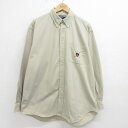 【中古】古着 ラルフローレン Ralph Lauren ポロゴルフ 長袖 ブランドシャツ メンズ 90年代 90s ワンポイントロゴ TILDEN 大きいサイズ 2L LL ビッグシルエット ゆったり ビッグサイズ オーバーサイズ コットン ボタンダウン ベージュ カーキ 【spe】 XLサイ(4)