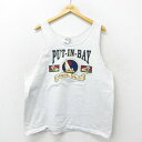 【中古】古着 ヘインズ Hanes ビンテージ ヴィンテージ タンクトップ メンズ 90年代 90s ヨット 大きいサイズ 2L LL ビッグシルエット ゆった...