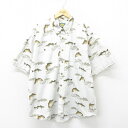 【中古】古着 カベラス 半袖シャツ メンズ 00年代 00s 魚 大きいサイズ 2L LL ビッグシルエット ゆったり ビッグサイズ オーバーサイズ コットン ボタンダウン 白系 ホワイト 【spe】 XLサイズ 中古 トップス | 春夏 春物 春服 夏物 夏服 カジュアルシャツ メ(4)