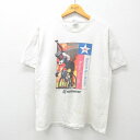 【中古】古着 ヘインズ Hanes 半袖 ビンテージ ヴィンテージTシャツ メンズ 90年代 90s 自転車 NOR WEST コットン クルーネック 丸首 白 ホワイト Lサイズ 中古 | 春夏 夏物 夏服 ヴィンテージTシャツ メンズファッション カットソー ティーシャツ ティシャツ