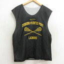 【中古】古着 ビンテージ ヴィンテージ ノースリーブTシャツ メンズ 90年代 90s ラクロス 53 リバーシブル メッシュ地 クルーネック 丸首 USA製 ...