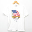 【中古】古着 フルーツオブザルーム 半袖 ビンテージ ヴィンテージTシャツ メンズ 00年代 00s 星条旗 FREEDOM コットン クルーネック 丸首 白 ホワイト Lサイズ 中古 | 春夏 夏物 夏服 ヴィンテージTシャツ メンズファッション カットソー ティーシャツ ティ 5OF(4)