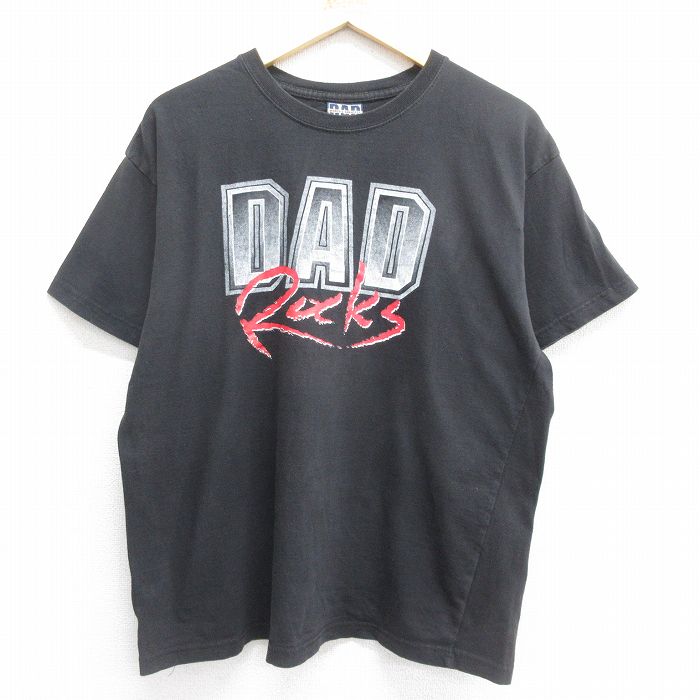 【中古】古着 半袖 ビンテージ ヴィンテージTシャツ メンズ 00年代 00s DAD Rocks クルーネック 丸首 黒 ブラック Lサイズ 中古 | 春夏 夏物 夏服 ヴィンテージTシャツ メンズファッション カットソー ティーシャツ ティシャツ メンズTシャツ 半袖Tシャツ 半 5OF