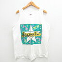 【中古】古着 ビンテージ ヴィンテージ タンクトップ メンズ 90年代 90s Jazzercise コットン クルーネック 丸首 USA製 アメリカ製 白 ホ...