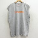 【中古】古着 ヘインズ Hanes ノースリーブTシャツ メンズ ティンバーランド 大きいサイズ 2L LL ビッグシルエット ゆったり ビッグサイズ オーバー...