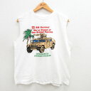 【中古】古着 ビンテージ ヴィンテージ ノースリーブTシャツ 90年代 90s 湾岸戦争 コットン クルーネック 丸首 USA製 アメリカ製 白 ホワイト Lサ...