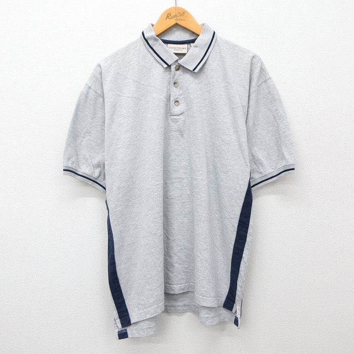 乐天商城 - 【中古】古着 半袖 ポロシャツ メンズ 00年代 00s 大きいサイズ 2L LL ビッグシルエット ゆったり ビッグサイズ オーバーサイズ コットン グレー 霜降り XLサイズ 中古 トップス | 春夏 春物 春服 夏物 夏服 カジュアルシャツ メンズファッション 半袖シャツ