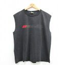 【中古】古着 ビンテージ ヴィンテージ ノースリーブTシャツ メンズ 00年代 00s 無限 車 ホンダ CIVIC コットン クルーネック 丸首 黒 ブラック...