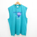 【中古】古着 ヘインズ Hanes ビンテージ ヴィンテージ ノースリーブTシャツ メンズ 90年代 90s 気球 コットン クルーネック 丸首 USA製 アメ...