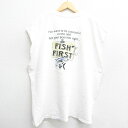 【中古】古着 ビンテージ ヴィンテージ ノースリーブTシャツ メンズ 00年代 00s FISH FIRST 魚 大きいサイズ 2L LL ビッグシルエット ゆ...