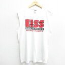 【中古】古着 フルーツオブザルーム ビンテージ ヴィンテージ ノースリーブTシャツ メンズ 00年代 00s Elss クルーネック 丸首 白 ホワイト Lサイ...