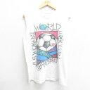 【中古】古着 ビンテージ ヴィンテージ ノースリーブTシャツ メンズ 90年代 90s サッカー クルーネック 丸首 白 ホワイト Lサイズ 中古 春夏 夏物 ...