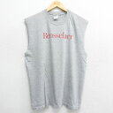 【中古】古着 ビンテージ ヴィンテージ ノースリーブTシャツ メンズ 00年代 00s Rensselaer クルーネック 丸首 グレー 霜降り XLサイズ 中...
