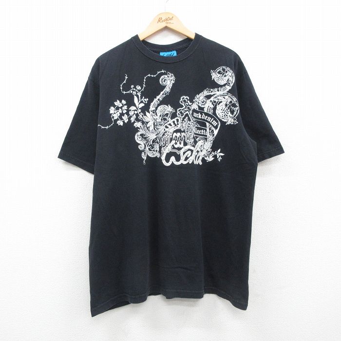 樂天商城 - 【中古】古着 半袖 ビンテージ ヴィンテージTシャツ メンズ 00年代 00s 十字架 ツル 大きいサイズ 2L LL ビッグシルエット ゆったり ビッグサイズ オーバーサイズ コットン クルーネック 丸首 USA製 アメリカ製 黒 ブラック XLサイズ 中古 | 春夏 夏物 夏服