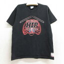 【中古】古着 半袖 ビンテージ ヴィンテージTシャツ キッズ ボーイズ 子供服 00年代 00s HIP 脳 フットボール コットン クルーネック 丸首 黒 ブ...