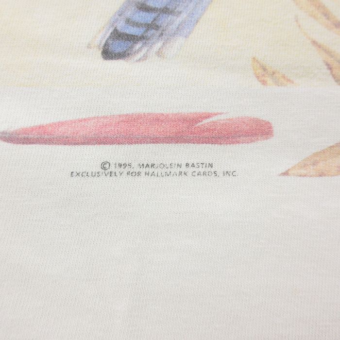 【中古】古着 半袖 ビンテージ ヴィンテージTシャツ メンズ 90年代 90s 鳥 クルーネック 丸首 白 ホワイト XLサイズ 中古 | 春夏 夏物 夏服 ヴィンテージTシャツ メンズファッション カットソー ティーシャツ ティシャツ メンズTシャツ 半袖Tシャツ 半袖ティ