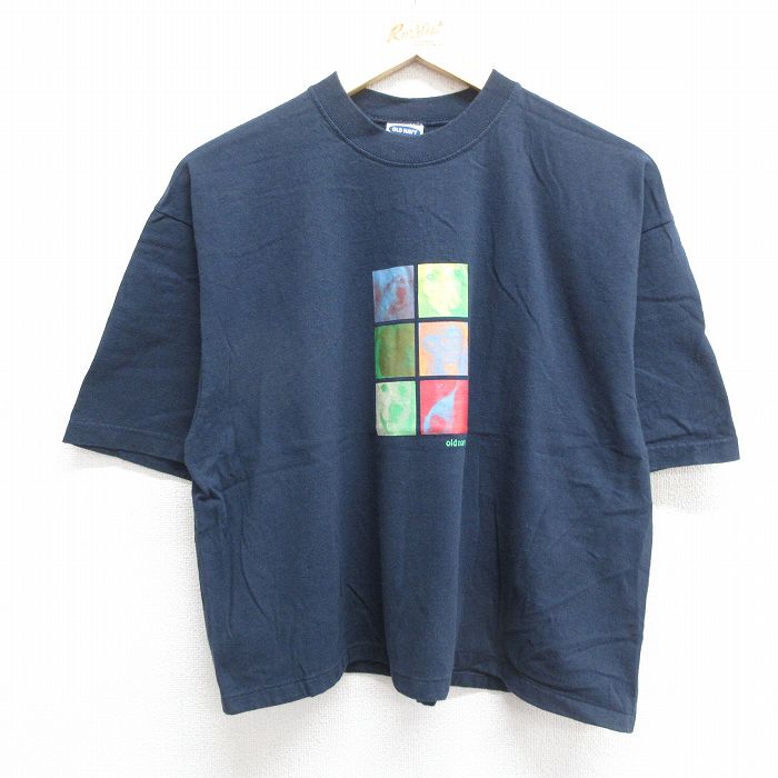 【中古】古着 オールドネイビー 半袖 ビンテージ ヴィンテージTシャツ メンズ 90年代 90s 犬 コットン クルーネック 丸首 USA製 アメリカ製 紺 ネイビー 【spe】 XLサイズ 中古 | 春夏 夏物 夏服 ヴィンテージTシャツ メンズファッション カットソー ティーシ