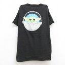 【中古】古着 半袖Tシャツ キッズ ボーイズ 子供服 スターウォーズ STAR WARS ベビーヨーダ コットン クルーネック 丸首 黒 ブラック | 春夏 春物 春服 秋冬 秋物 秋服 女の子 子ども服 こども服 カジュアル ファッション おしゃれ かわいい