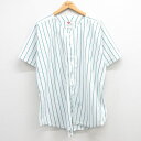 【中古】古着 ローリングス 半袖 ベースボールシャツ レディース 大きいサイズ 2L LL ビッグシルエット ゆったり ビッグサイズ オーバーサイズ 白他 ホワ...