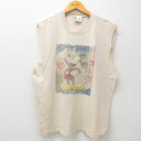 【中古】古着 ビンテージ ヴィンテージ ノースリーブTシャツ メンズ 00年代 00s ディズニー DISNEY ミッキー MICKEY MOUSE クルーネッ...