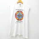 【中古】古着 フルーツオブザルーム ビンテージ ヴィンテージ ノースリーブTシャツ メンズ 90年代 90s UNCF ウィスコンシン クルーネック 丸首 白 ...