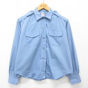 【中古】古着 長袖 ワークシャツ レディース 80年代 80s USA製 アメリカ製 薄紺 ネイビー 中古 ブラウス トップス | 春夏 春物 春服 秋冬 秋物...