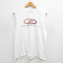 【中古】古着 ヘインズ Hanes ビンテージ ヴィンテージ ノースリーブTシャツ メンズ 00年代 00s ジャマイカ コットン クルーネック 丸首 白 ホワ...