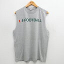 【中古】古着 チャンピオン Champion ビンテージ ヴィンテージ ノースリーブTシャツ メンズ 00年代 00s フットボール クルーネック 丸首 グレー...