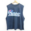 【中古】古着 ビンテージ ヴィンテージ ノースリーブTシャツ メンズ 90年代 90s NFL ニューイングランドペイトリオッツ 大きいサイズ 2L LL ビッ...