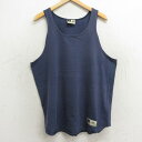 【中古】古着 ラッセル タンクトップ メンズ 00年代 00s 無地 大きいサイズ 2L LL ビッグシルエット ゆったり ビッグサイズ オーバーサイズ コット...
