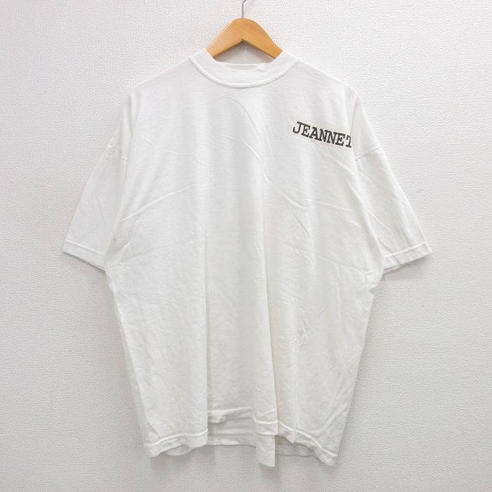 【中古】古着 半袖 ビンテージ ヴィンテージTシャツ メンズ 00年代 00s ジーネッタ シカ 大きいサイズ 2L LL ビッグシルエット ゆったり ビッグサイズ オーバーサイズ コットン クルーネック 丸首 白 ホワイト XLサイズ 中古 | 春夏 夏物 夏服 ヴィンテージT