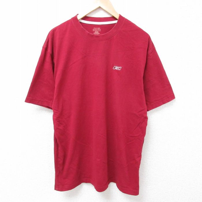 樂天商城 - 【中古】古着 リーボック REEBOK 半袖 ブランドTシャツ メンズ ワンポイントロゴ クルーネック 丸首 濃赤 レッド XLサイズ 中古 | 春夏 夏物 夏服 メンズファッション カットソー ティーシャツ ティシャツ メンズTシャツ 半袖Tシャツ 半袖ティーシャツ カジュ